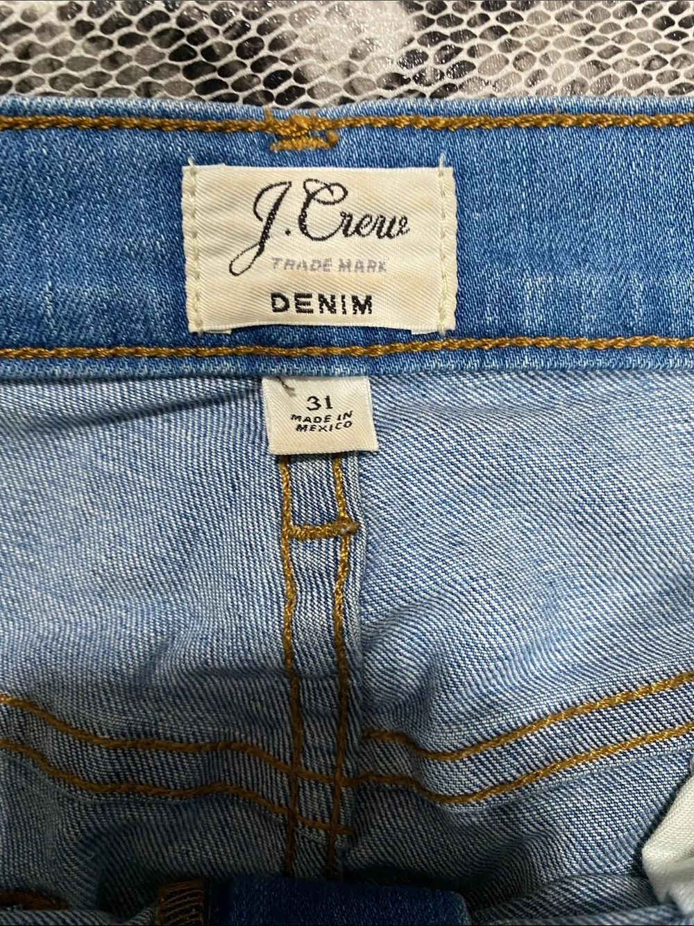 J. Crew Light Blue Denim Frayed-Hem Mini Skirt